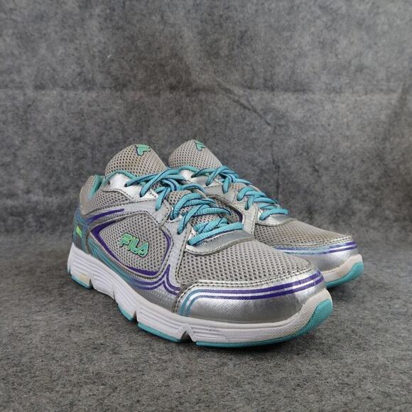 Fila Shoes Womens 8.5 Athletic Trainers Running Active Comfort Walking Grey Blue - Picture 1 of 12
